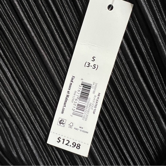 NWT NO BOUNDARIES BLACK PLEATED BUTTON DOWN COLLARED LONG SLEEVE SHIRT SMALL - Picture 6 of 7